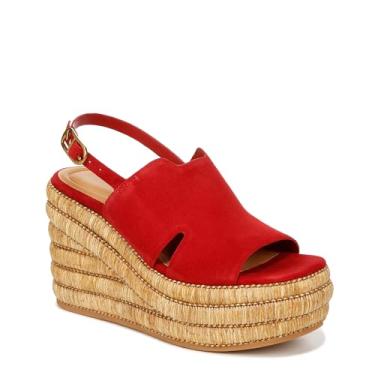Imagem de Franco Sarto Sandália anabela feminina Tamryn Slingback Espadrille, Vermelho cereja, 7.5