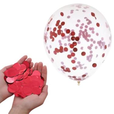 Imagem de Kit de 10 Balões Bubble Transparentes de 18 Polegadas, 20g de Confete Colorido, para Decorações Festivas (Vermelho)
