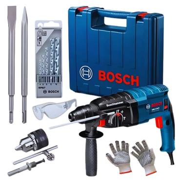 Imagem de Martelete Sds Plus Perfudrador Rompedor 820W Gbh 2-24 D + Kit E Jogo De Brocas E Acessorios - Bosch