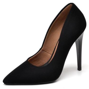 Imagem de Scarpin Feminino Casual Salto Alto Bico Fino Conforto Ellas Online