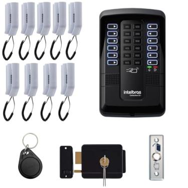 Imagem de Kit Porteiro 9 Pontos Coletivo Interfone 10 Chaveiros Tags Apartamentos Predial Intelbras