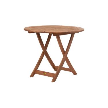 Imagem de Mesa Dobrável Redonda de Madeira para Varanda Área Externa 90 cm Dobrável Meu Móvel de Madeira - Jatobá