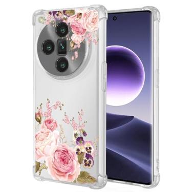 Imagem de Ueokeird Capa de telefone para Oppo Find X7, PHZ110 Capa para meninas e mulheres, capa protetora fina à prova de choque com padrão floral flexível TPU flexível para Oppo Find X7 5G rosa flor