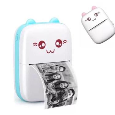 Imagem de Mini impressora gatinho portatil foto gato - Xd Mega, Azul
