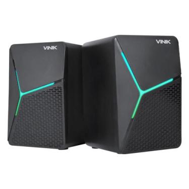 Imagem de Caixa de Som Gamer Vinik STAR 6W 2.0 LED Rainbow - VSPKG6WST