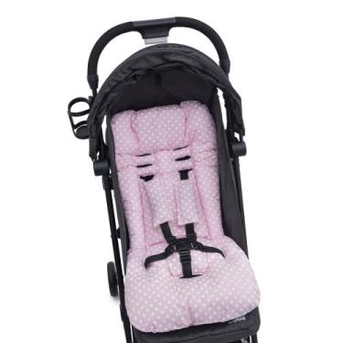 Imagem de Almofada Para Carrinho de Bebê Universal  - POÁ ROSA - CLICK TUDO