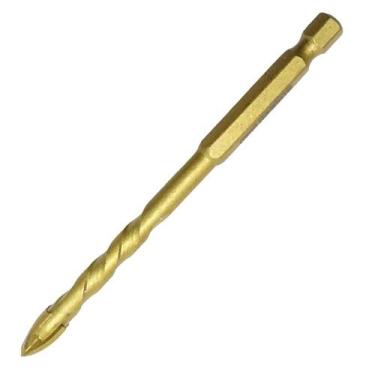 Imagem de Broca Tungstênio em Titânio Fura Vidro Ponta Cruzada 4mm - Starfer