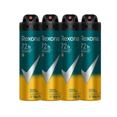 Imagem de Kit Desodorante Aerosol Rexona V8 Amarelo 150ml - 4 Unidades