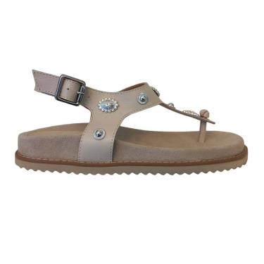 Imagem de Sandália Birken Feminina Flat em Couro Off White Tira Dedo