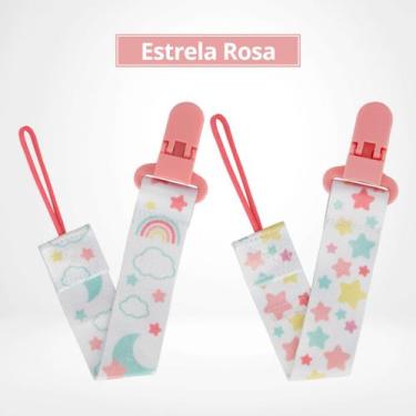 Imagem de Prendedor de Chupeta Bico Para Bebe Buba  Clipe com trava 26cm, 2 Pren