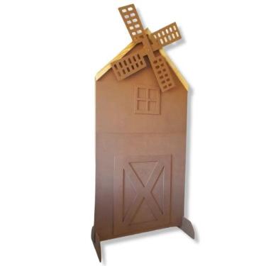 Imagem de Cenário Painel Celeiro Casinha Moinho Desmontável Mdf Cru - ARTESANATO