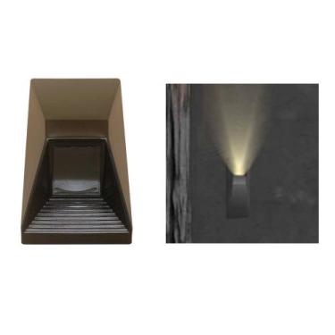 Imagem de Arandela Luminária Capri Parede Externo Interno Muro Marrom - Plaslumi