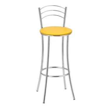 Imagem de Banqueta Alta Cromada Bc26/a A101 Treparoni, Amarelo