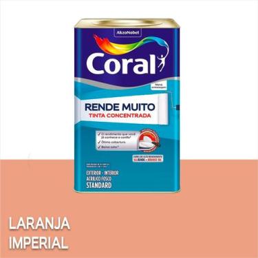 Imagem de Tinta Acrílica Coral Rende Muito Standard Fosco 16L, Laranja Imperial
