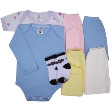 Imagem de Kit C/7 Body+mijão Roupa Bebê Menino E Menina - Batutinhas Baby, M, Ro