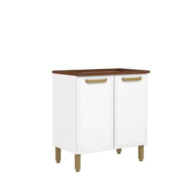 Imagem de Balcão De Aço Para Cooktop 2 Portas Bella Bertolini Branco