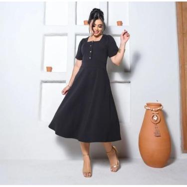 Imagem de Vestido Midi Plus Size Elisângela Moda Evangélica Feminina - Miss Flow