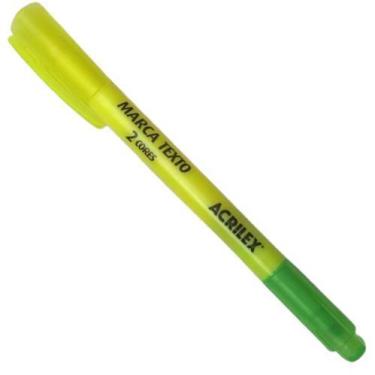 Imagem de Marca Texto Ponta Dupla Amarela/Verde Traço 3.8mm Acrilex - Jocar Offi