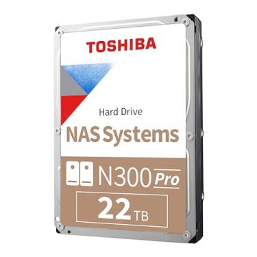 Imagem de Toshiba N300 PRO Disco rígido interno NAS de grande porte de 22 TB (até 24 baias) de 3,5 polegadas - Taxa de carga de trabalho de até 300 TB/ano CMR SATA 6 Gb/s 7200 RPM 512 MB Cache - HDWG62CXZSTB