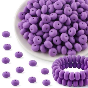 Imagem de Kovict 200 peças de contas de silicone de 14 mm, contas de lentilha de silicone para colar e pulseira, contas espaçadoras de silicone para fabricação de chaveiros e contas de silicone de ábaco para