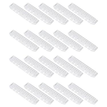 Imagem de YOKIVE 20 réguas de plástico para marcadores, ferramenta de medição de marcador de página de escritório, ótima para preenchimento de caderno de 6 furos (transparente, 18 x 4 cm)