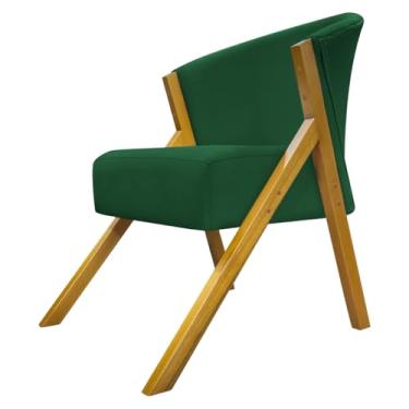 Imagem de Poltrona Decorativa Para Sala Cadeira Reforçada Para Recepção Sala De Espera Consultório You Suede Verde Braça Amadeirada