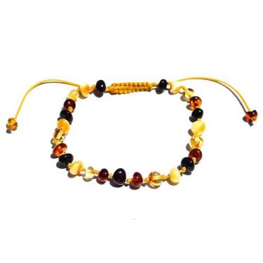 Imagem de Pulseira e Tornozeleira Regulável (18cm) Âmbar Báltico Misto Polido - 