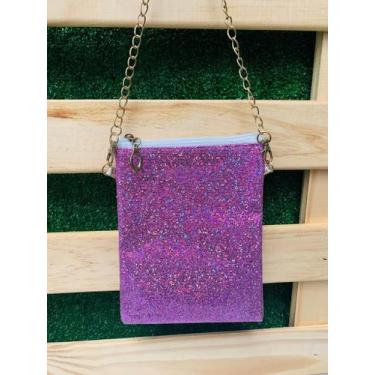 Imagem de Bolsa Brilhos Transversal Alça Dourada 19CM X 14CM 7001 - Liu , Lilás 
