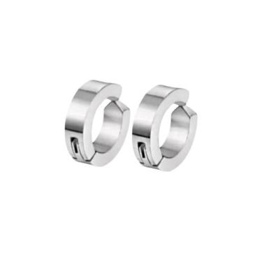 Imagem de Brinco De Argola Pressão Aço Inoxidável Masculino Feminino - Stainless