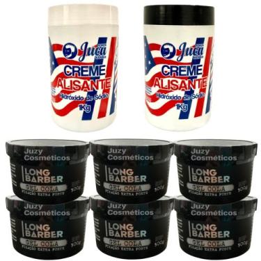 Imagem de Kit 2 Alisante Americano 1kg Juca + 6 Gel Long Barber 300g - Juca Men 