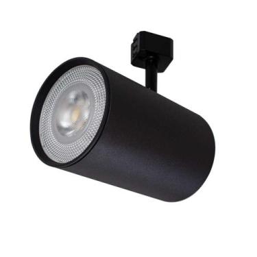 Imagem de Spot Alumínio Preto P Trilho Eletrificado + LED Par30 Branco Frio ST22