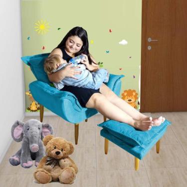 Imagem de Poltrona Puff Opala Amamentação Fixa E Confortável Tecido Suede - Beat