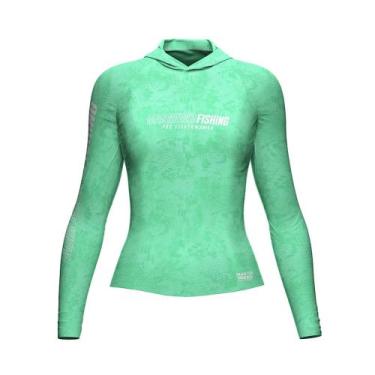 Imagem de Camiseta Feminina Capuz Mar Negro Sublimada Camisa Pesca Peixe Dry Fit