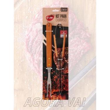 Imagem de Conjunto de Churrasco Inox Pegador e Garfo - Agora Vai