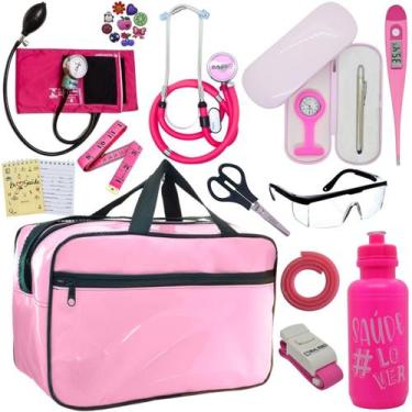 Imagem de Kit Bolsa Cores Aparelho de Pressao Esfigmomanometro Estetoscópio Pa M