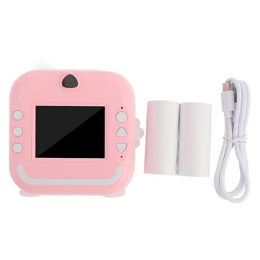 Imagem de Câmera Digital de Impressão Instantânea 1080P Câmera de Impressão Instantânea Com Papel de Impressão Câmera Digital Selfie de 48MP Impressão Térmica Bateria de 800mAh para (PINK)