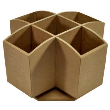 Imagem de Porta Talheres GiratÓRio 29,5x17 Mdf 6mm Madeira - ATACADÃO DO ARTESAN