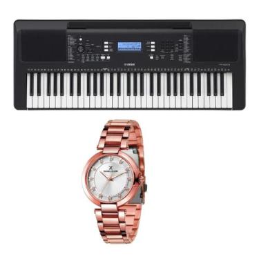 Imagem de Kit Teclado Yamaha Arranjador PSR E373 e Relógio Dk11190-5