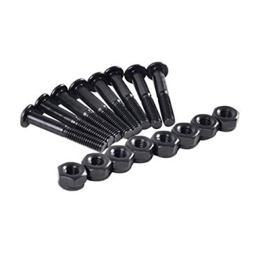Imagem de CUTICATE 8 peças 33 mm Conjunto de ferragens para montagem de caminhão, skate de substituição, parafusos longboard, porcas de bloqueio - preto
