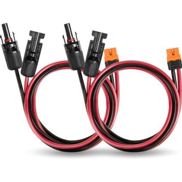 Imagem de MOOKEERF Cabo solar para XT60i 10AWG – 2 peças de painel solar de 9 m para conector adaptador XT60i XT60i-F cabo de extensão para gerador solar portátil de estação de energia
