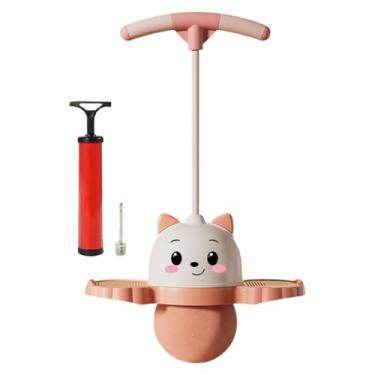 Imagem de Deevoka Pogo Jump Ball Bola Quicando com Alça Balance Board Adultos Crianças Salto Alto Brinquedo Jump Board para Esportes Treino Playground, Rosa
