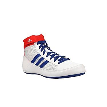 Imagem de adidas Tênis de luta livre HVC juvenil, Branco/Azul royal, 14