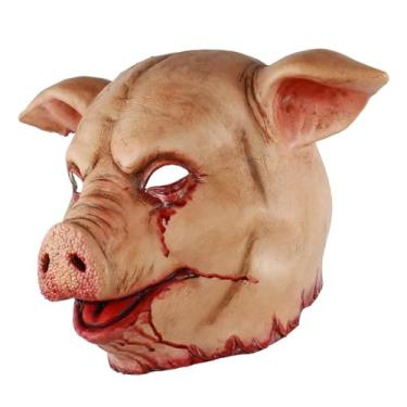 Imagem de QNGCOLRCY Scary Pig Creep Bloody Halloween Mask