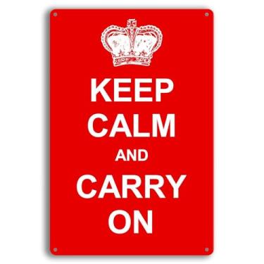 Imagem de Arpilul Mantenha A Calma e Continue- Mantenha A Calma e Continue Placa de Lata de Metal, Placas Motivacionais para Decoração de Parede de Sala de Escritório Em Casa, Bar, Caverna D (, Tp-2801)