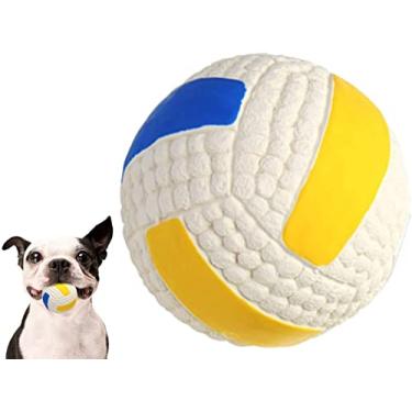 Imagem de ONTWOPETS Brinquedo de Borracha de Látex para Cães Pequenos, Médios E Grandes, Que Quica, Busca E Brinca, Flutua Na Água para Mastigação Suave (Pequeno, Vôlei)