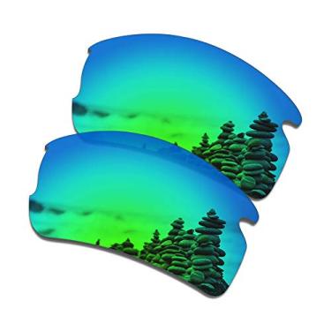 Imagem de SmartVLT Lentes de reposição masculinas para óculos de sol Oakley Flak 2.0 OO9295 - Mais opções, Verde esmeralda, Tamanho �nico