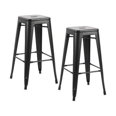 Imagem de Kit 2 Bancos Altos Iron Preto Aço - Rivatti