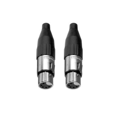 Imagem de Kit 2 Conectores Xlr Canon Femea Amphenol 5 Pinos AC5F/N