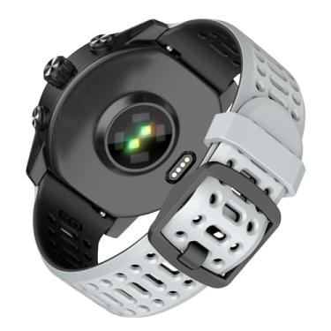 Imagem de MYSNBKN Pulseira de relógio compatível com Coros Pace 2/Apex 42 mm/Apex 2, pulseira esportiva de silicone de liberação rápida de 20 mm, pulseira respirável para mulheres e homens
