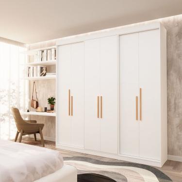 Imagem de Guarda Roupa Casal 6 Portas Lugano Mdf Branco Artico